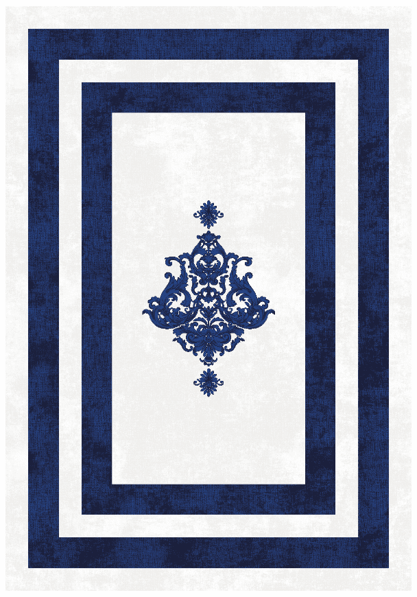 Wilton-teppe - Soros (blå/hvit) (Størrelse: 200 x 280 cm)