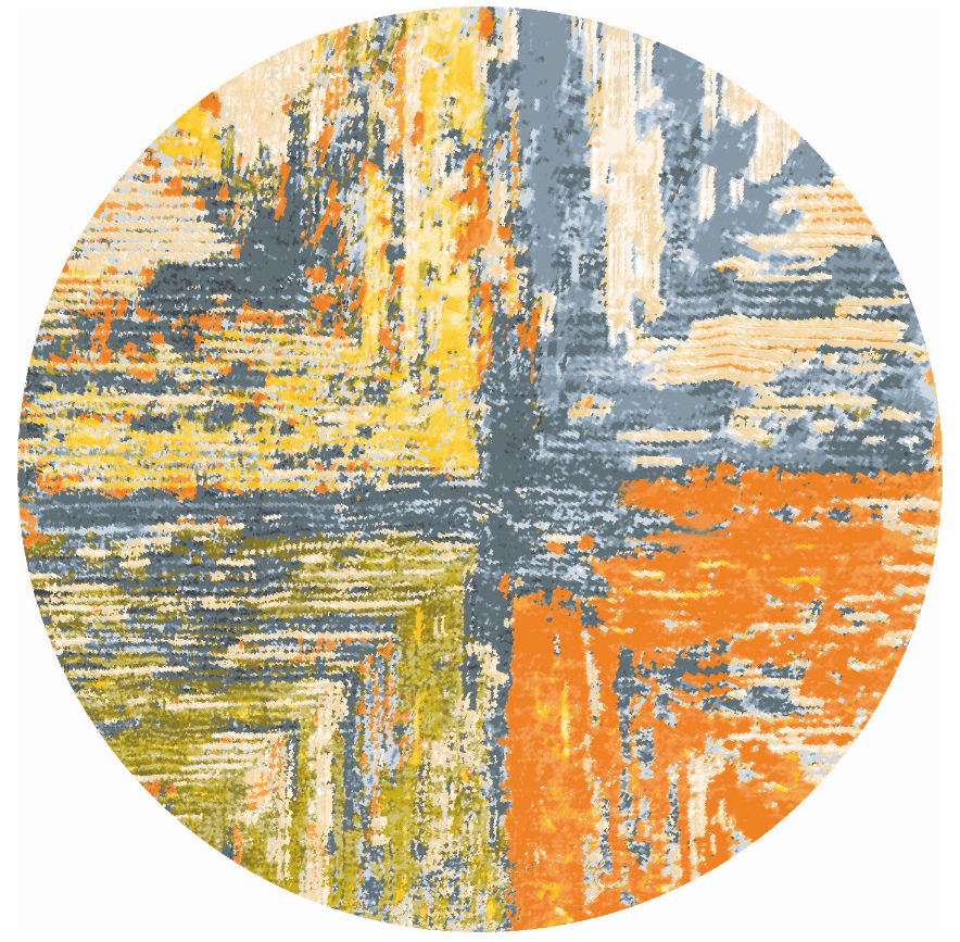 Rundt teppe - Tizzano (oransje/multi) (Størrelse: Ø 180 cm)