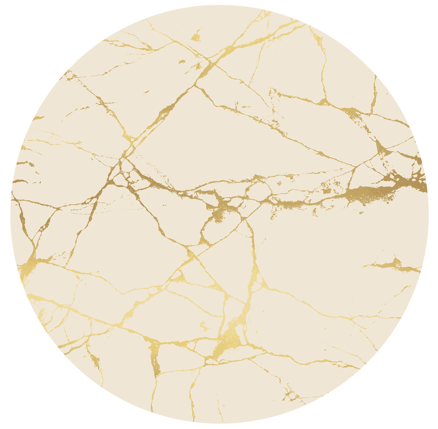 Rundt teppe - Vieste (beige/gull) (Størrelse: Ø 180 cm)