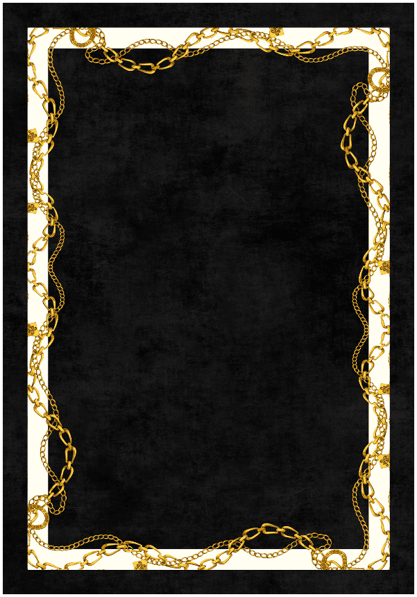 Wilton-teppe - Vilia (svart/hvit/gull) (Størrelse: 200 x 280 cm)