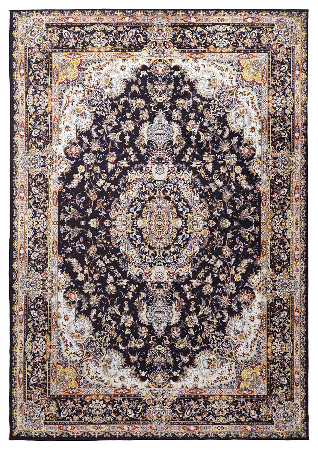 Wilton-teppe - Vakifli (sort/multi) (Størrelse: 160 x 230 cm)